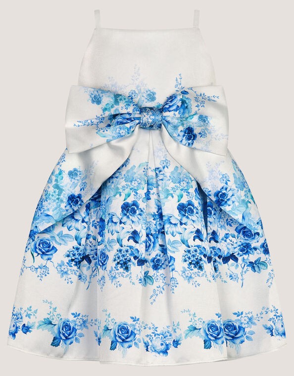 Baby Rose Print Bow Party Dress, Multi (MULTI), large