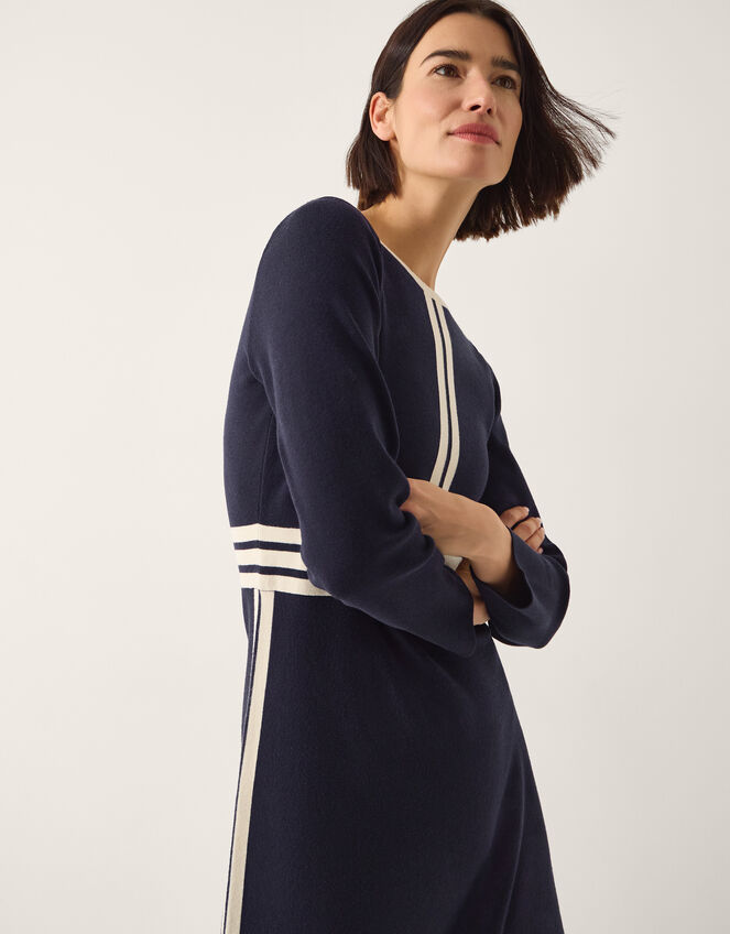 blue knit midi dress BLUE KNIT MIDI DRESS WITH FEATHERS | CULT MIA