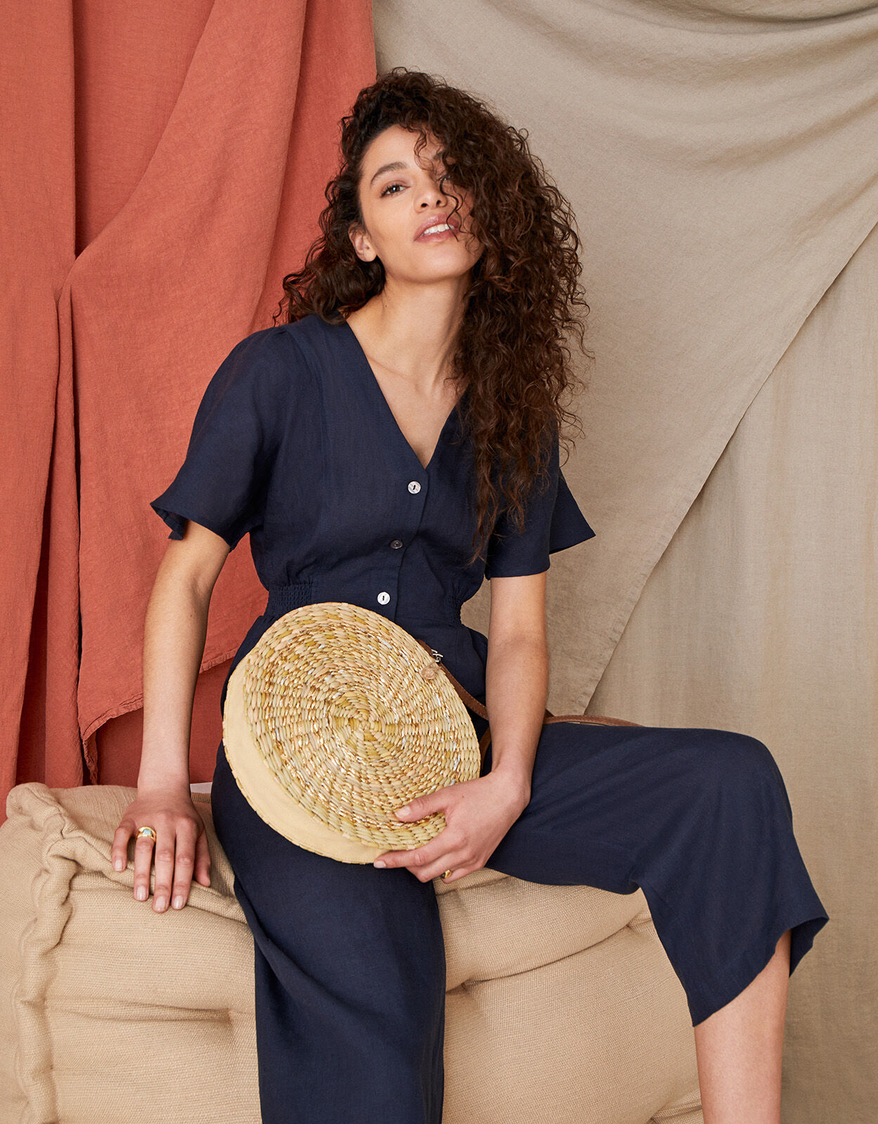 Monsoon linen jumpsuit shop