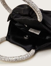 Bow Dazzle Handle Bag, Black (BLACK), large