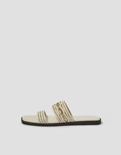 Macy Diamante Strap Slide Sandals, Cream (CREAM), large