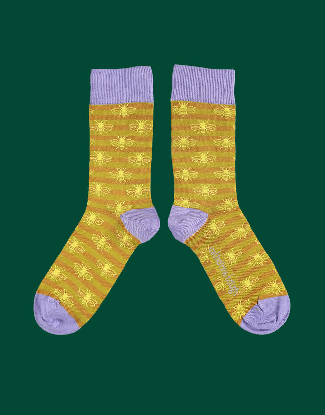 Catherine Tough Print Socks, Orange (ORANGE), large