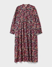 East Mariel Floral Print Cotton Midi Dress, Multi (MULTI), large