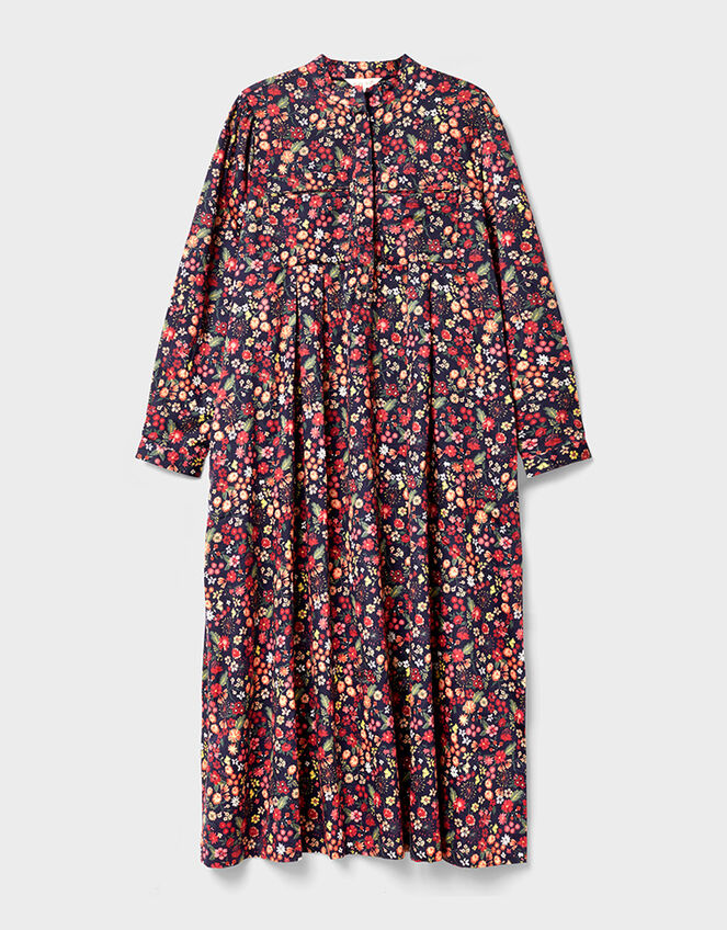 East Mariel Floral Print Cotton Midi Dress, Multi (MULTI), large