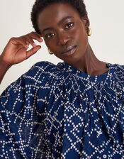 Neva Artisan Blouson Blouse, Blue (NAVY), large