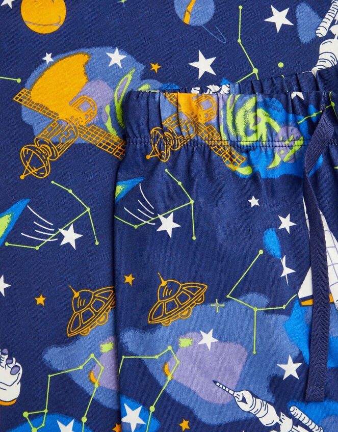 Glow In The Dark Space Print Long Pyjamas Set, Blue (BLUE), large