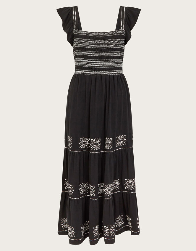 Emi Embroidered Dress, Black (BLACK), large