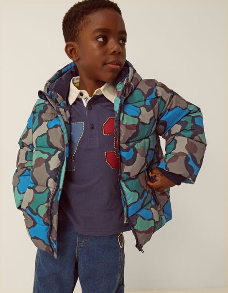Water-Resistant Camo Puffer Jacket, Multi (MULTI), large