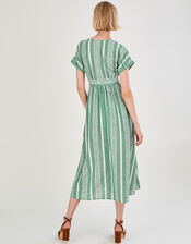 Stripe Fabric Dress in Sustainable Cotton, Green (GREEN), large