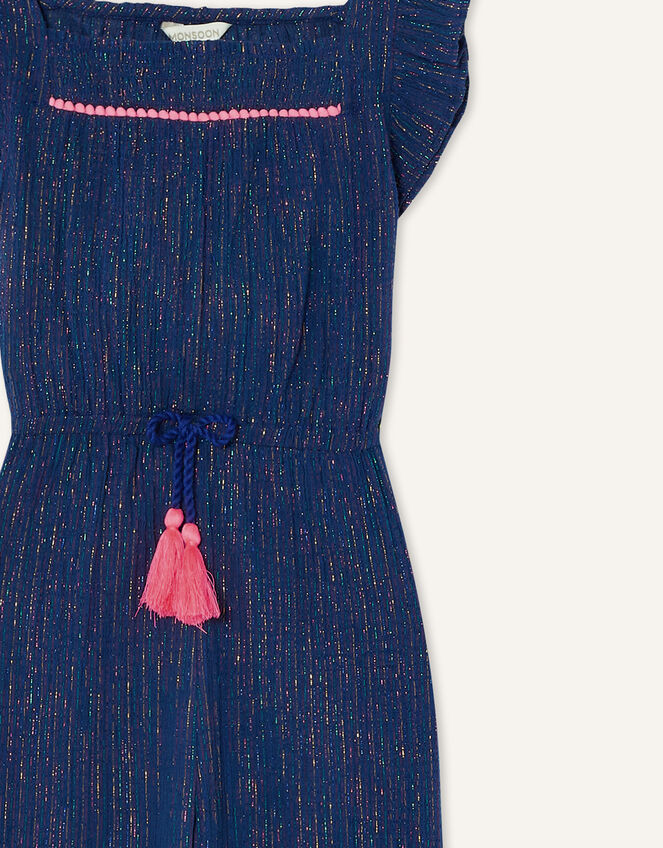 Metallic Stripe Beach Jumpsuit with LENZING™ ECOVERO™, Blue (NAVY), large