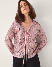 Tabi Tie Sequin Jacket, Pink (PINK), large