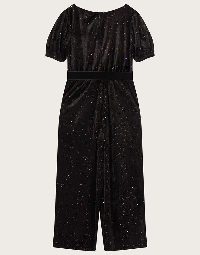 Velvet Sparkle Jumpsuit, Black (BLACK), large
