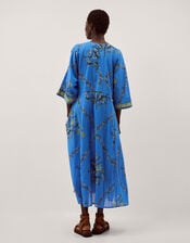 Aimee Floral Midi Kaftan Dress, Blue (BLUE), large