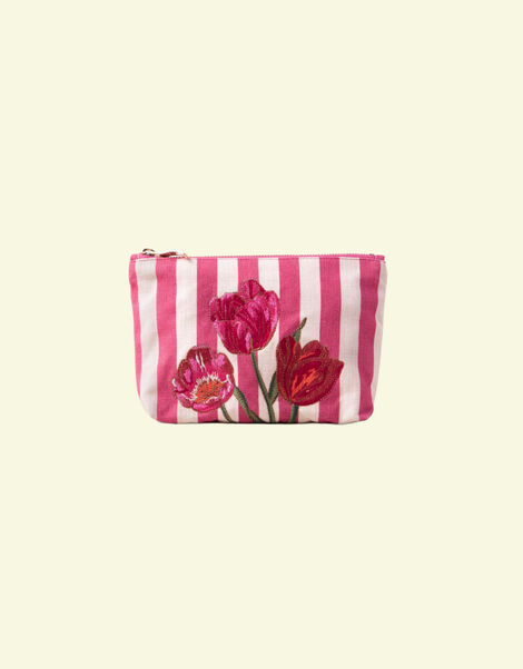 Elizabeth Scarlett Tulip Stripe Mini Pouch, , large