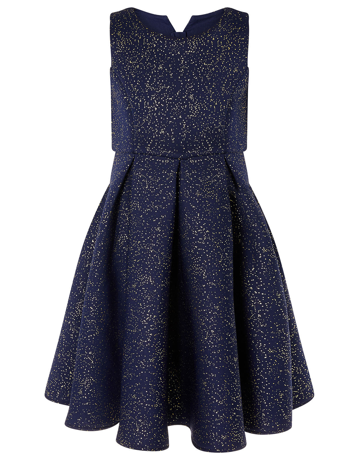 Foil Print Scuba Dress Blue Girls Dresses Monsoon Global