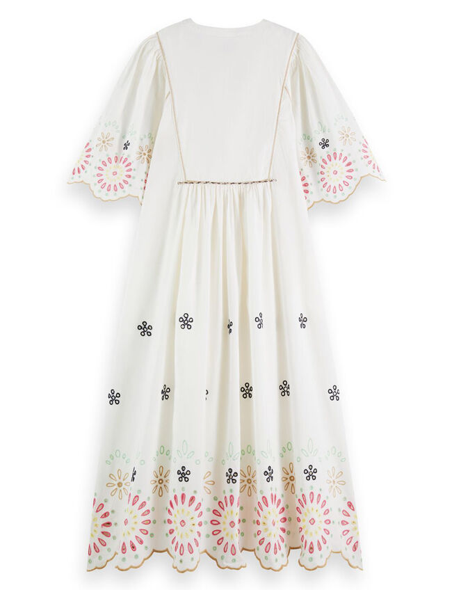 Scotch and Soda Broderie Maxi Dress, White (WHITE), large