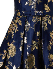 Bonnie One-Shoulder Jacquard Occasion Dress, Blue (NAVY), large