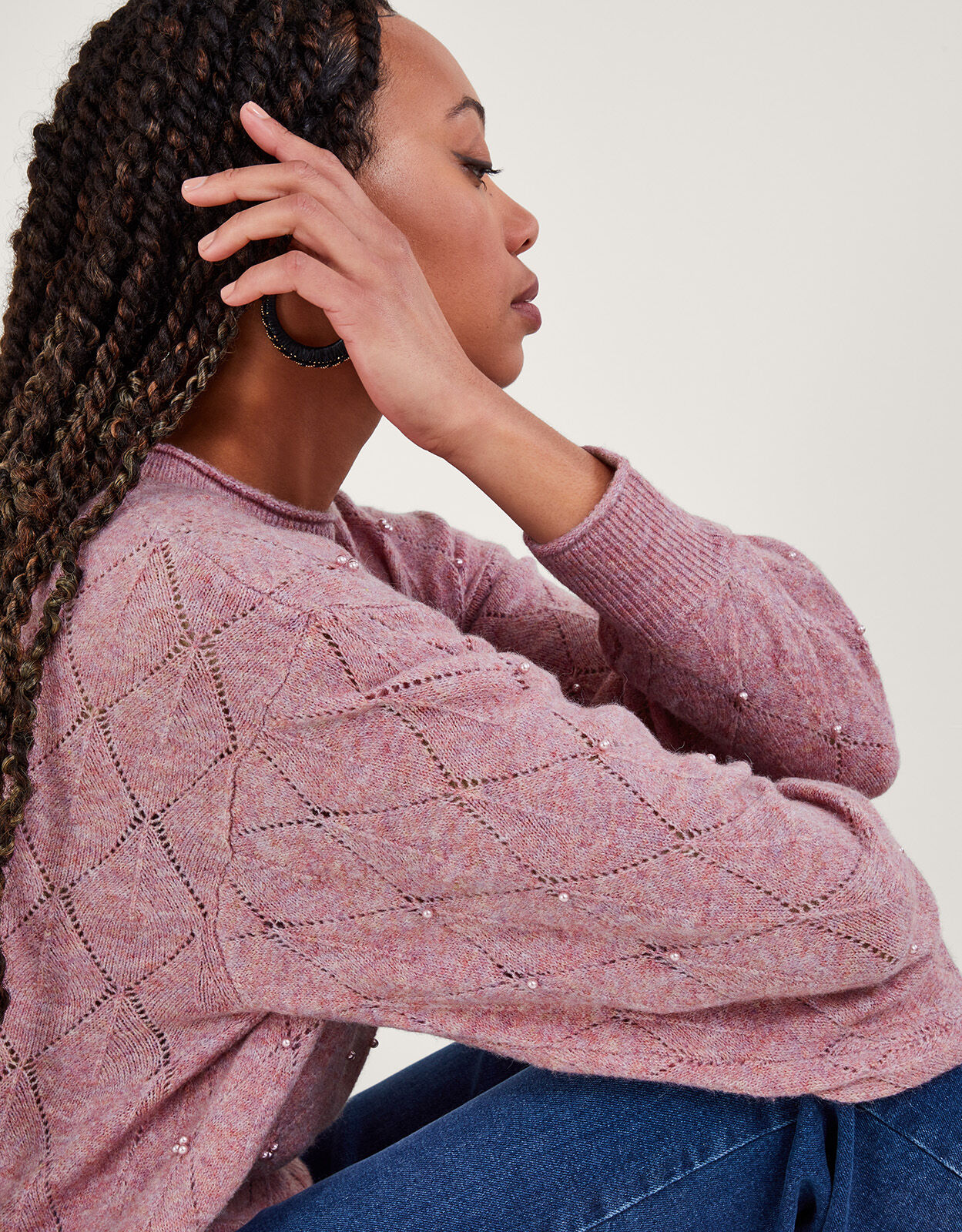 Monsoon pink jumper deals