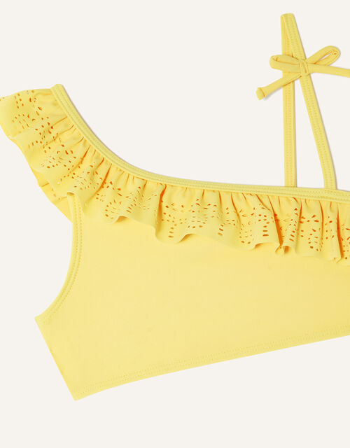 Laser Cut One-Shoulder Bikini, Yellow (YELLOW), large
