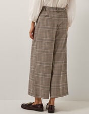 Carmen Check Wide Leg Trousers, Natural (NATURAL), large