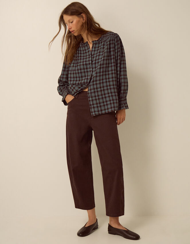 Ruby Check Blouse, Blue (BLUE), large