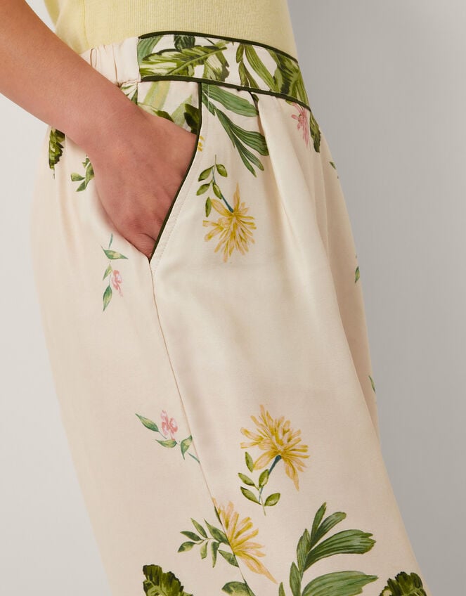 Fleur Floral Wide Leg Trousers, Cream (CREAM), large