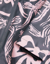 Bow Print Rain Mac, Blue (NAVY), large