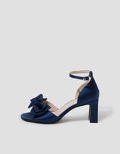 Tilda Satin Bow Heels, Blue (NAVY), large