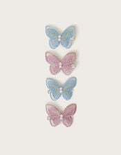 4-Pack Embroidered Butterfly Hair Clips, , large