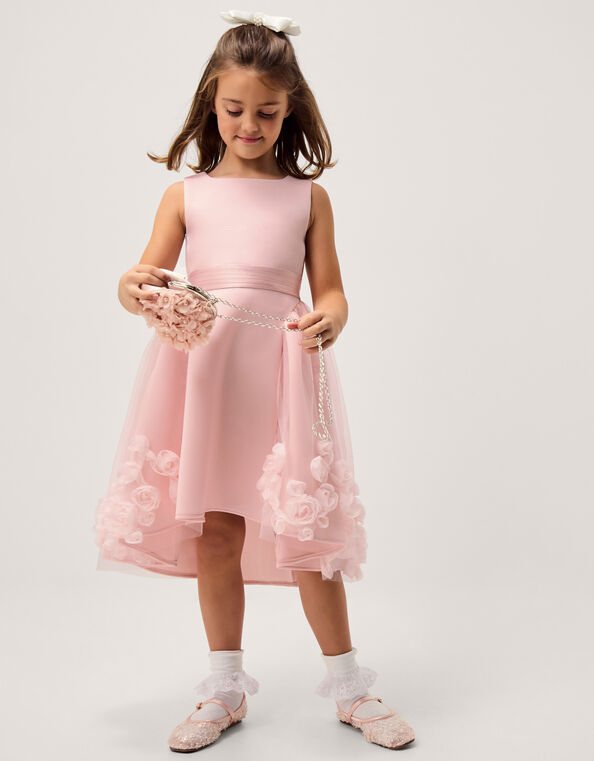 Eloise Appliqu&eacute; Rose Dress, Pink (PINK), large