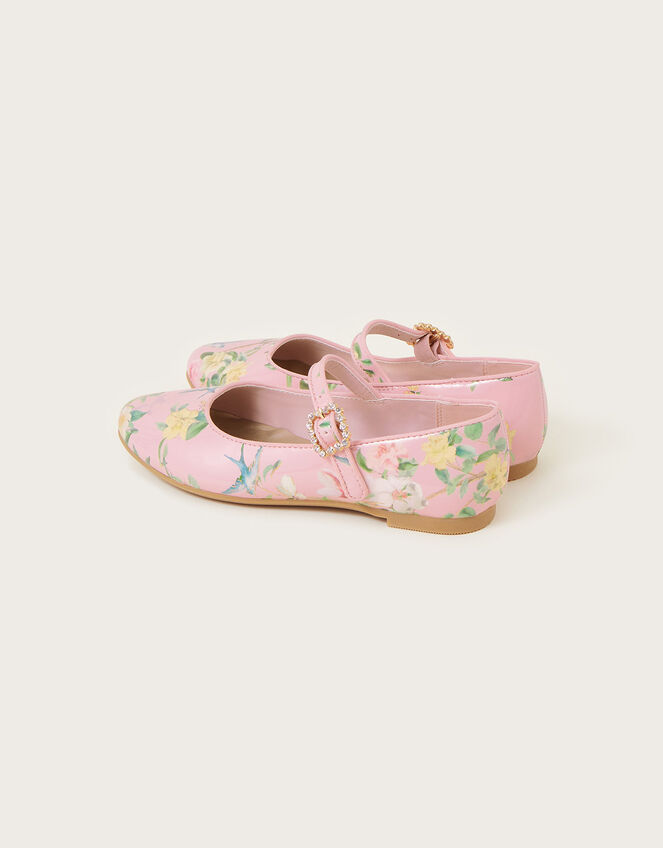 Patent Floral Ballerina Flats, Pink (PINK), large