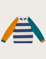 Stripe Colour Block Knit Jumper, Multi (MULTI), large