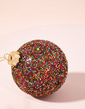 Multicolour Glass Christmas Bauble, , large