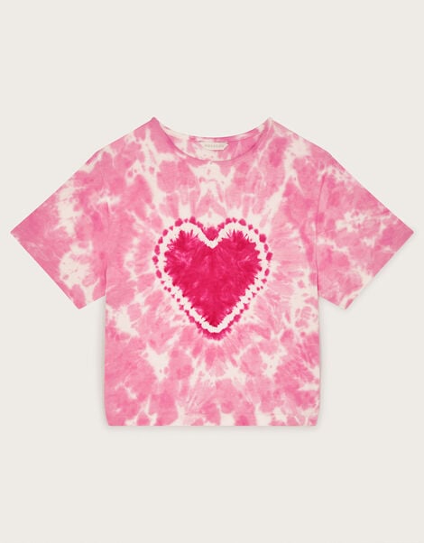 Heart Tie Dye T-Shirt, Pink (PINK), large