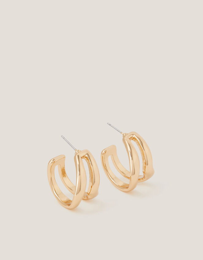 Sculptural Cut Out Hoop Earrings, , large