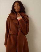 Petra Wool Blend Scarf Coat, Camel (CAMEL), large