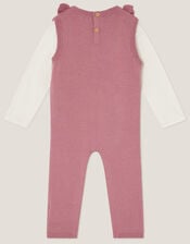 Baby Top & Knit Dungarees Set, Pink (PINK), large