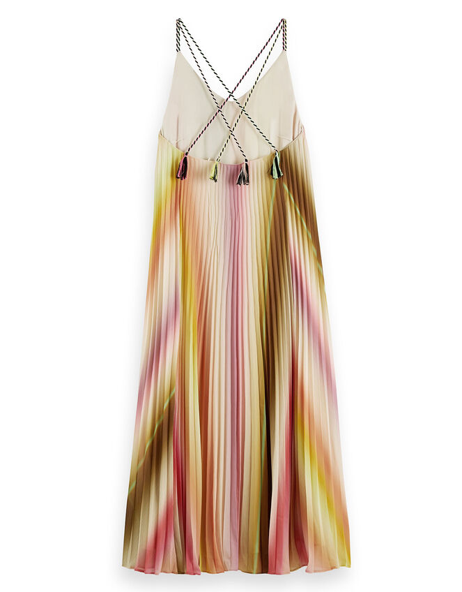 Scotch and Soda Pleated Tank Top Maxi Dress Regular Length, Multi (MULTI), large