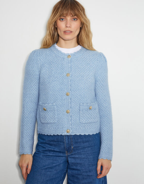 Suki Stitch Cardigan, Blue (PALE BLUE), large