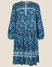 ARTISAN STUDIO Woodblock Print Dress, Teal (TEAL), large