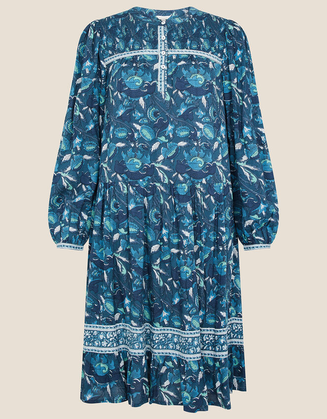 ARTISAN STUDIO Woodblock Print Dress, Teal (TEAL), large