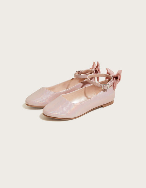 Organza Bow Ballerina Flats Pink, Pink (PINK), large