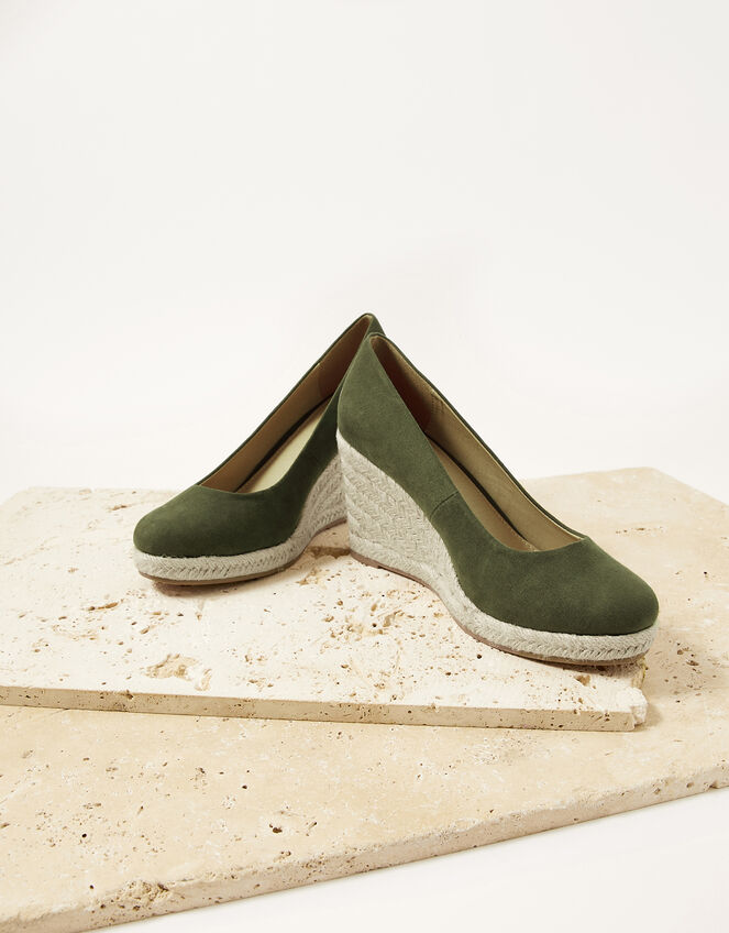 Espadrille Wedges, Green (KHAKI), large