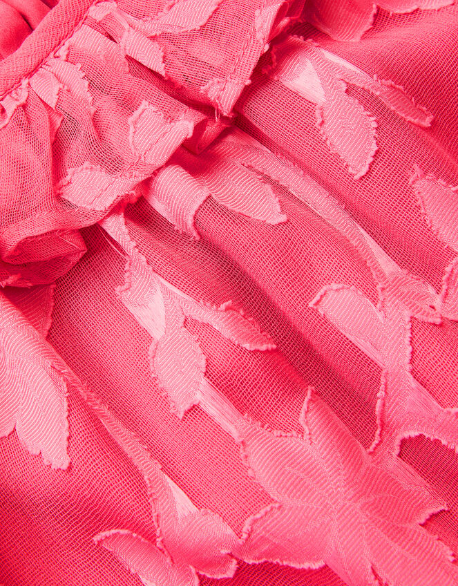 Floral Burnout Long Sleeve Dress, Pink (PINK), large