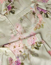 Floral Satin Short Pyjama Set, Green (GREEN), large