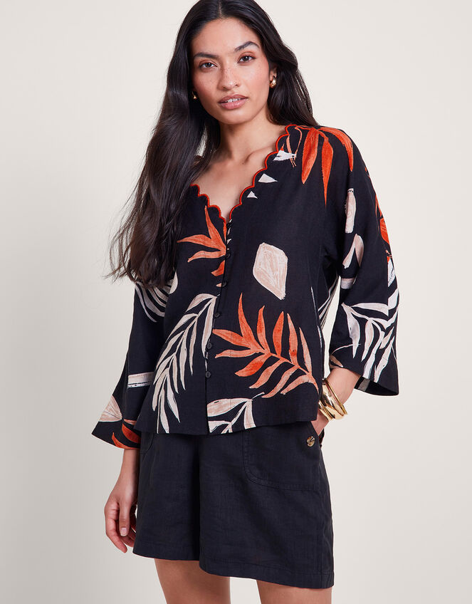 Carlotta Print Top, Black (BLACK), large