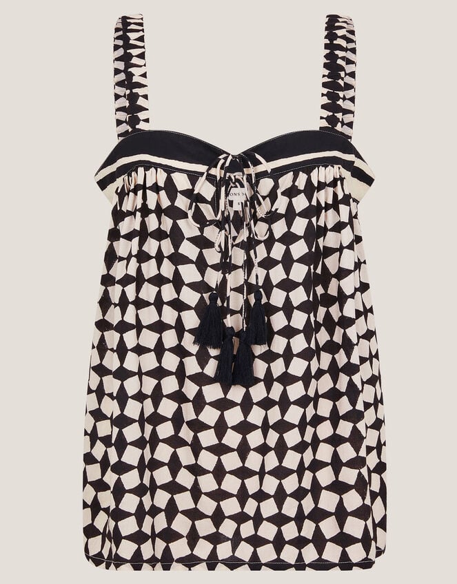 Geena Geometric Print Cami Top, Black (BLACK), large