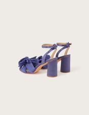 Bow Block Heel Sandals, Blue (BLUE), large