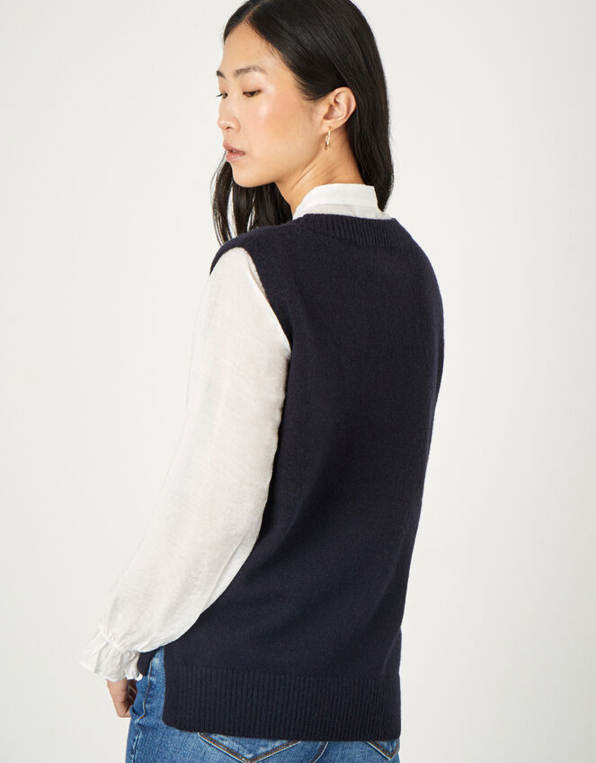 V-Neck Tabard, Blue (NAVY), large