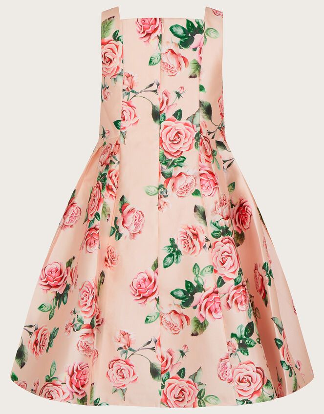 Rose Print Duchess Twill Dress , Pink (PINK), large